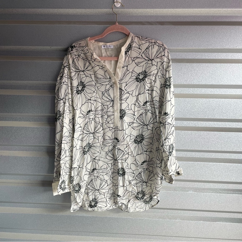 Loro Piana silk floral tunic blouse